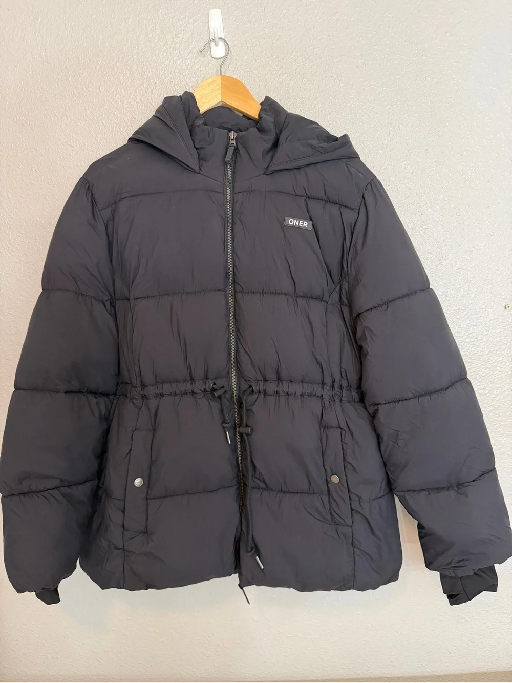 Oner Active women’s Black Hooded Puffer Jacket